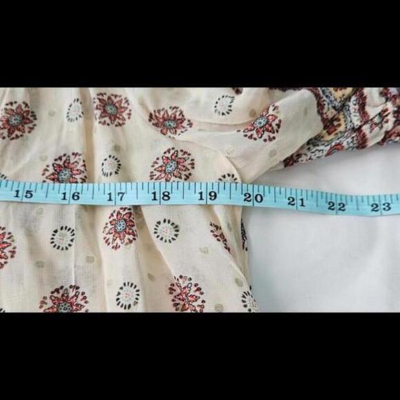 Zara Bohemian Floral See Through Blouse Size Small - Picture 9 of 9